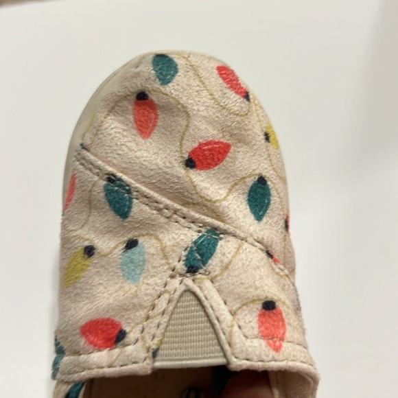 TOMS Belmont Toddler Girl Slip On Shoe Cream Christmas Light Bulb US7 - Picture 10 of 15